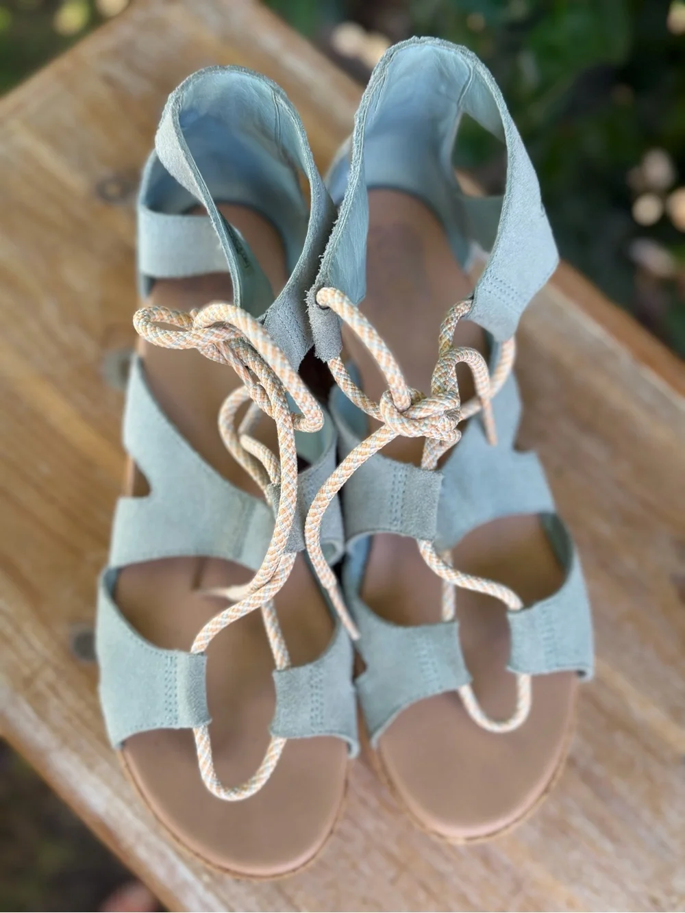 Sorel Cameron Women's Mint Suede Lace-Up Ghillie Flat Forms